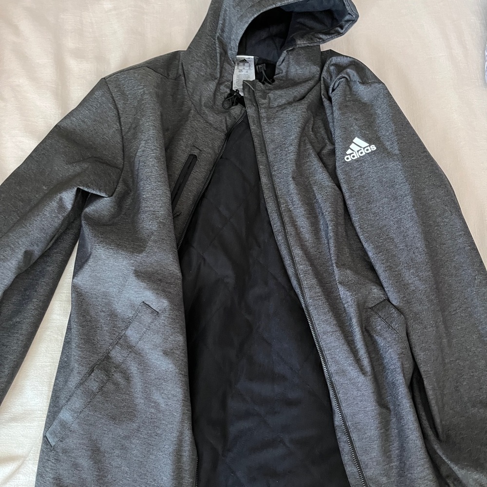 Adidas Mens Winter Coat heather grey size XS
